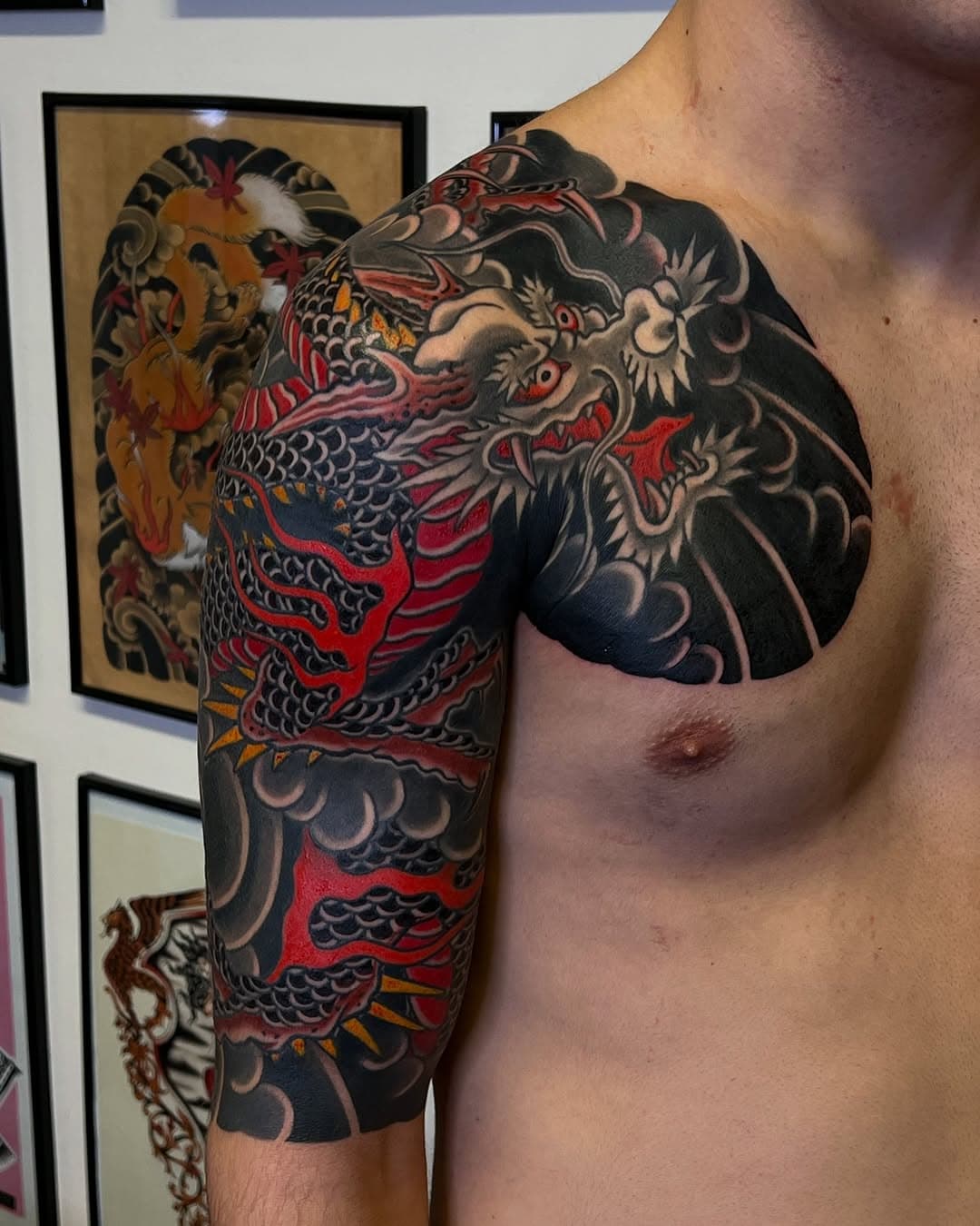 Done at @walkthelineskg 
Thank you @vasilis.mygdalis 
@walkthelinetattoo 
@walktheline_tinos 
#wtltattoo #dragontattoo #japanesetattoo #dragontattoojapanese #halfsleevetattoo #larissatattoo #skgtattoo #thessalonikitattoo #japanesetattoo #irezumi