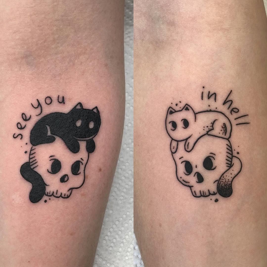 A couple of cuter matching tattoos I did a little while back on a couple of friends who only catch up every few years. I love doing fun little pieces like these.

Done at 👉🏻 @union.tattoo 

For bookings call the tatt hotline on 043848071 or email info@uniontattoo.co.nz