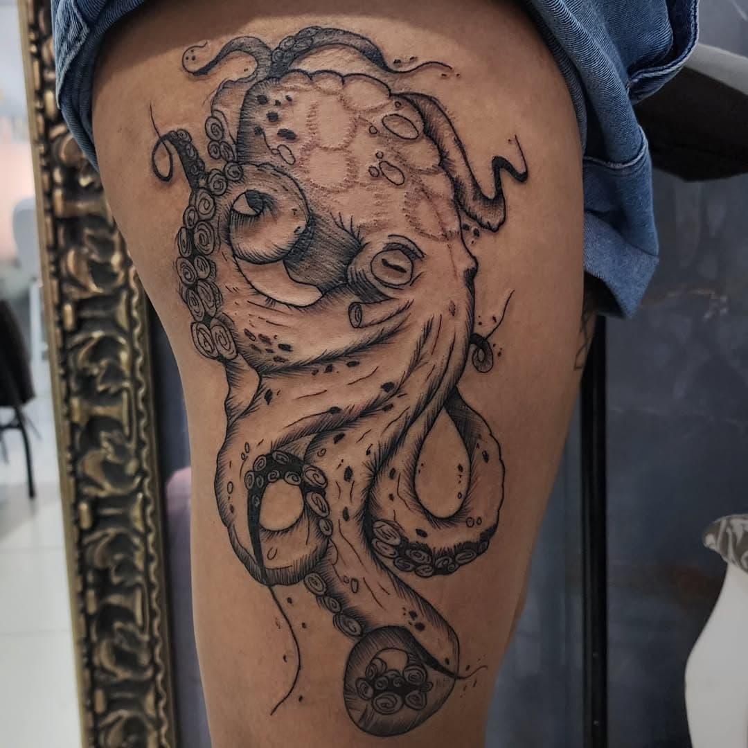 Tattoo que rolou hoje...💪🖌😎

#tattoo #tattoos #tattoopolvo #tattoocoxa