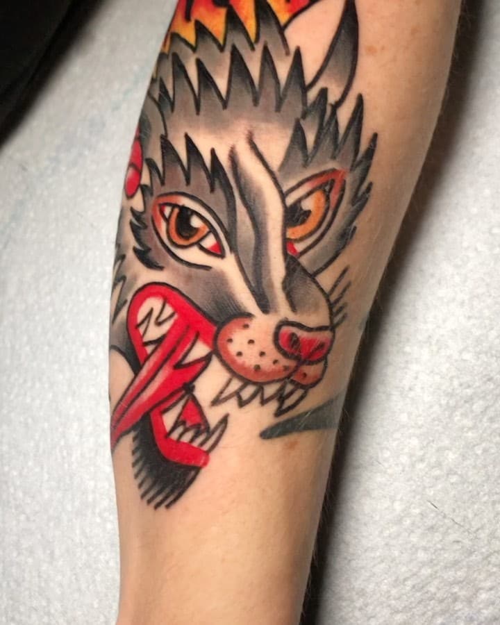 Grey wolf for Kim @_camperella_de Done in @blunted_stylez_tattoo_parlor .
-
-
Thanks for your Hospitality @skrabble.tattoo @_camperella_de 
-
-
Tattooing with @cnctattoo 
-
-
Bookings open for last week January onwards.
DM ME!!!
-
-
#traditionaltattoo#traditionaltattoos#traditionaltattooing#traditionaltattooflash#tradtattoo#tradflash#oldschool#oldschooltattoo#oldschooltattooing#oldschooltattooflash#tattoo#tattoos#tattooing#tattooartist#tattooflash#tattoodesign#sadetattoos#