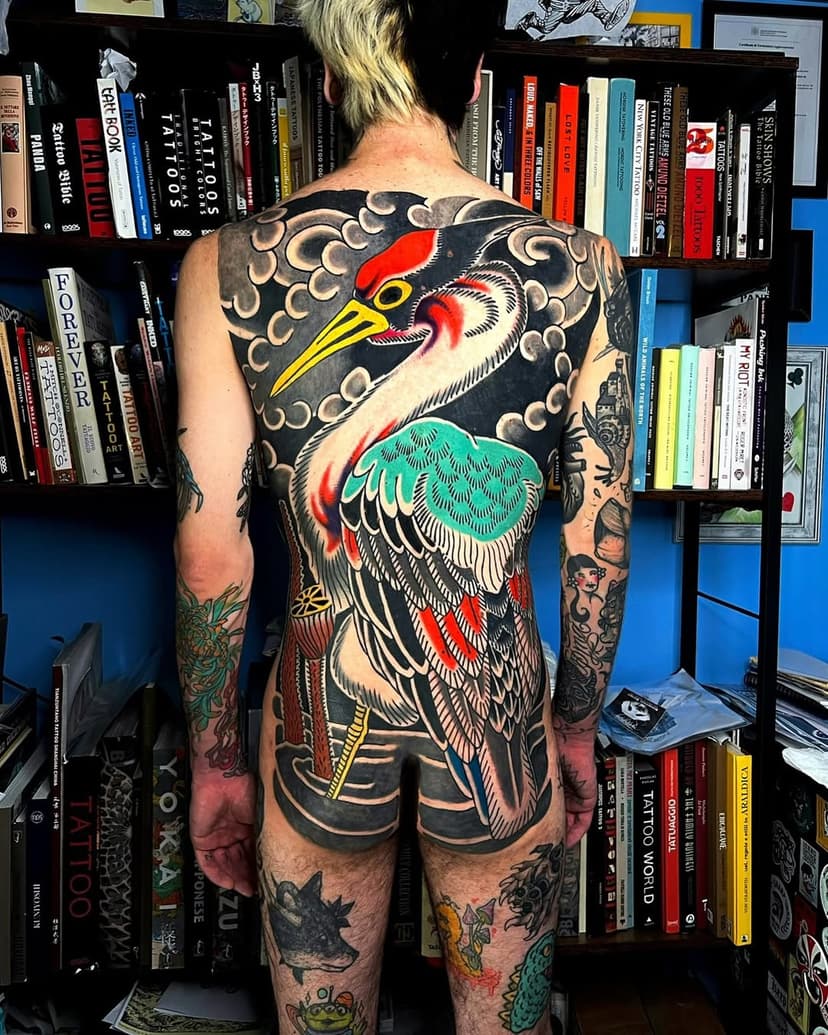 CRANE BACKPIECE ☀️

six session over 4 months

#backpiecetattoo #backpiece #tattooedmen #tattooed #horimono #irezumitattoo #irezumi #inked #drawing #colourtattoo #ukiyoe #ukiyoetattoo #japan #japanesetattoo #japaneseart #kawaii #kawaiitattoo #cutetattoo #traditionaltattoo #francescoluporosso #tattooart #tattooitalia #sketchbook #sketching #tattooedman #inkedman #kimono #watercolour #watercolour