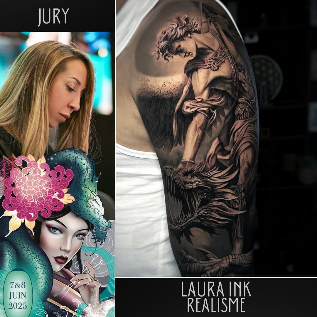 🪭Tatoueuse, organisatrice et Présidente du jury🪭

Laura Ink

Tatoueuse renommée pour son style photo réalisme noir et gris, également organisatrice de Caen tattoo show (Japan édition🇯🇵)

Vous pourrez la retrouver en temps que présidente du jury des concours tattoos.

📍parc des expositions @Caen
📆 07 et 08 juin 2025

Si vous souhaitez en voir plus sur son travail ou prendre contact directement avec @laura_ink_tattoo , 
Vous pouvez consulter ses réseaux sociaux ci-dessous ⤵️

FB ➡️

https://www.facebook.com/www.lauraink.fr

Insta ⤵️

@laura_ink_tattoo 

Info / Horaires / Tarifs / Inscriptions exposant ⤵️

https://www.caentattooshow.fr/

Billetterie sur place ou en ligne 🎟️

https://www.billetweb.fr/caen-tattoo-show-3-japan-edition

Samedi : 9h30 / 20 h tarif 15 €
Dimanche : 9h30 / 20 h tarif 15 €
Pass 2 jours : 25 €
Gratuit pour les moins de 15 ans accompagné d’un adulte 

Partenaires officiel
@itctattoopiercing
@emalla.official 
@normandyguidetattoo 
@caenofficiel
@twisto
universitecaen
@onink
@caenjaimemapeau

#caentattooshow #caencentreville #caentattoo #caenlamertourisme #tatouagehomme #tattooideas #tatouage #tatouagefemme #tattooideas #tattoodesign #TattooArtist #tatouagefrance #tatouagenormandie #tattooart #convention