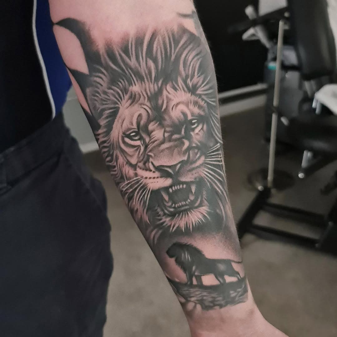 Another sleeve in progress 🤘 

#lion #liontattoo #sleeve #sleevetattoo #sleeveinprogress #art #artist #tattoo #tattooartist #tattooart #tattooideas #tattoodesign #tattoostudio #tattoo2me #banbridge #northernireland #ireland #realism #realismtattoo #realismart #fyp #fypシviralシ2024 #love #ink