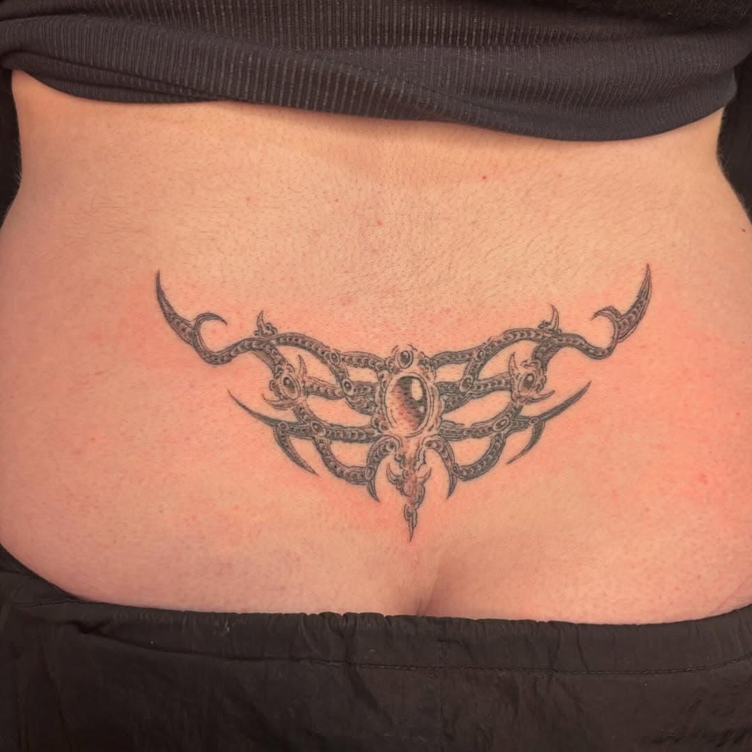 Tramp stamp done @gloomy__w0rld . Come guest with us in Glasgow !