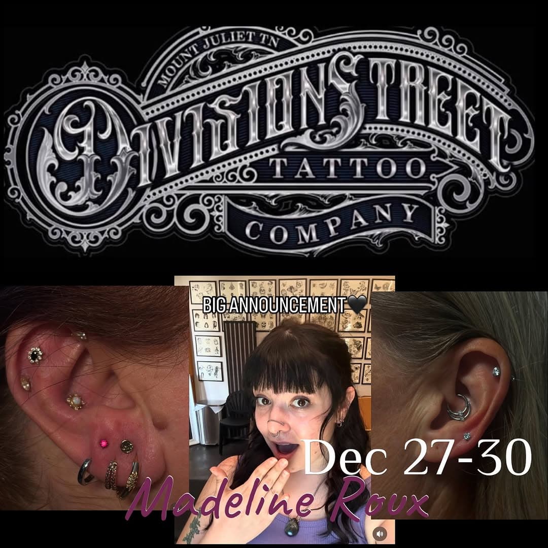 Dec 27-30 @brattypiercings  will be swinging by and doing some piercings.  Come by and say hello and get something new. 
.
.
.
.
#piercemountjuliet #tattoo #piercing #shop #tattooshop #piercings #piercer #guestartist #artist #tx #txpiercer #jewelry #bodymodification