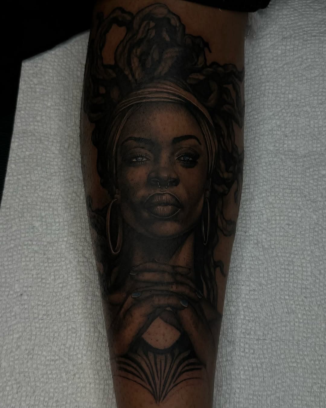 •AFRICAN GODDESS W/ DREADS TATTOO•

SHIN ACTION ! 💥 

LITERALLY NO FILTER ON ANY OF THESE PHOTOS OR VIDS ! I THINK THE TATTOO ACTUALLY LOOKS BETTER IN PERSON ! WHAT YOU THINK @kingg_me23 !? 

BUT LOVE THE WAY THIS CAME OUT ! EVEN ON THE SHIN !  WHO CAN SIT FOR THIS ON THEIR SHIN!? 

HOW YALL FEEL ABOUT THIS ONE YALL!? 
🔥🔥🔥 OR 🔥🔥🔥 As Usual! 
•
LIKE•COMMENT•SAVE•SHARE

•
•
•
•
•
#TattoosByFon #portraittattoo  #explorepage #tattoo #tattoos #ink #inked #tattooed #tattooartist #tattooart #tattoolife #inkedup #girlswithtattoos #inkedgirls #bodyart #instatattoo #tattooist #tattooedgirls #tattooing #blackwork #tatted #traditionaltattoo #tatts #tats #tattooer #tat #inklife #tattooflash #tattoodesign #inkedmag