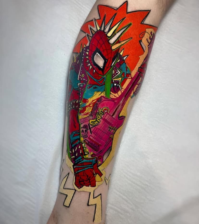 SPIDER PUNK - ACROSS THE SPIDER VERSE 🕷️ 
Booking open London - 🇬🇧
Ultimas vagas Bh - Brasil 🇧🇷 
.
.
.
.
#tattoo #tatuagem #tattoolondon #londontattoo #europe #europetattooartist #marvel #marveltattoo #spiderman #spidermantattoo #spiderpunk #acrossthespiderverse #spiderpunktattoo