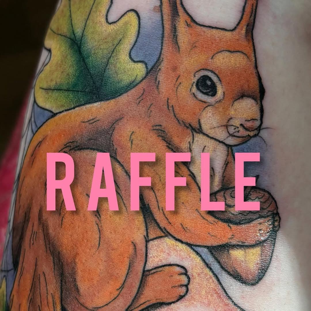 Tattoo raffle time again ! Jumping on the bandwagon because bookings are slow 😩 

30 tickets /entries available 🩷 £10 per ‘ ticket ‘ 🩷 you can purchase multiple entries/tickets
 (bank transferred to me then depending how many you bought ,that’s how many times I’ll pop your name in the ‘hat’ )

WIN :
1st winner = hand sized tattoo 🩷in my style (anything like I’ve done on either tattoo account , pet portraits ,animals preferred ) 

2nd winner = Mug with my sticker design on and a £20 voucher towards a tattoo 

3rd winner = £20 voucher 

‼️Dm me or email to buy tickets /entries !! ‼️
Winner announced when they’ve all sold