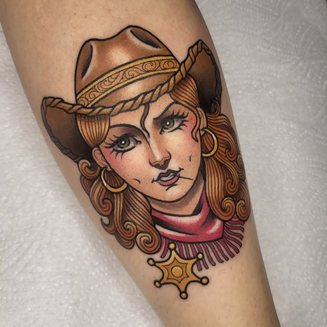 Giddyup cowgirly 🤠 one from my flash for @laurynskye this afternoon. We named her Maggie. She looks like a Maggie. 

Done @highwater_gallery 
Spnsd by @butterluxe_uk