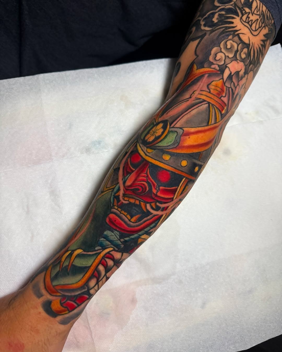 ‼️Work in progress‼️
Part of a japanese sleeve im working on. Thanks to everyone that trusts me to put my work on them. It means a lot to me.

#NeotraditionalTattoo #SamuraiTattoo #ColorTattoo #SacramentoTattooArtist #BoldAndBright #TattooInspiration #TattooArt #NeotraditionalStyle #CaliforniaInk #JapaneseTattooArt