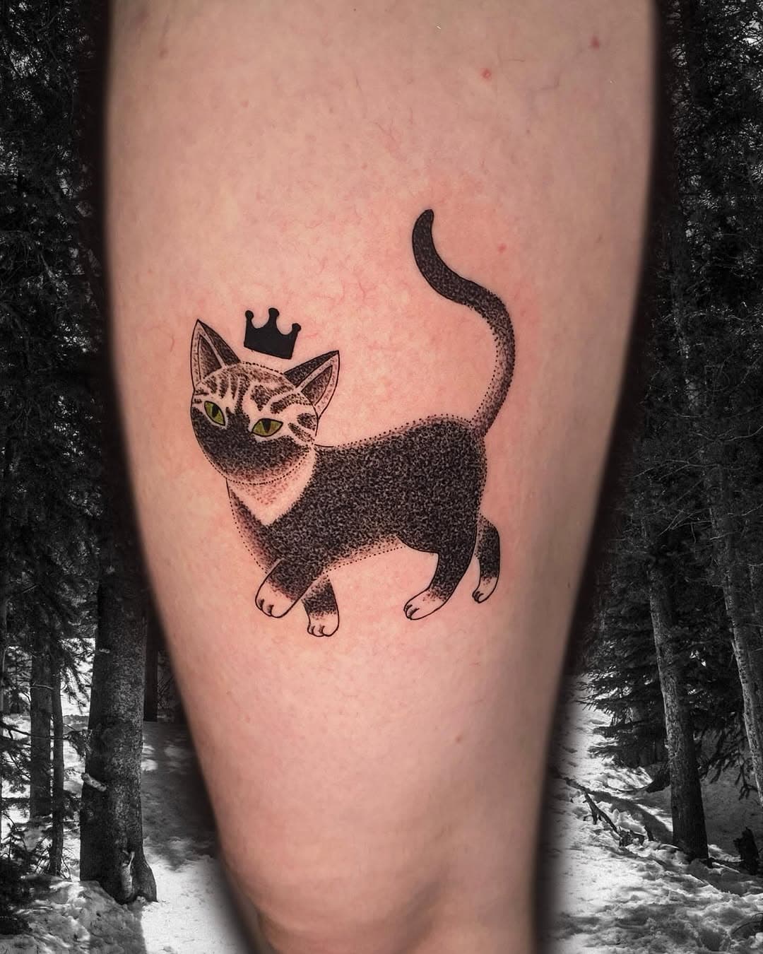 Stippled cat!
.
.
.
#cattattoo #stipplingtattoo #dotwork #dotworktattoo #auckland #titirangi #tattoo #cat #follow #share #fyp #nz #nztattoo