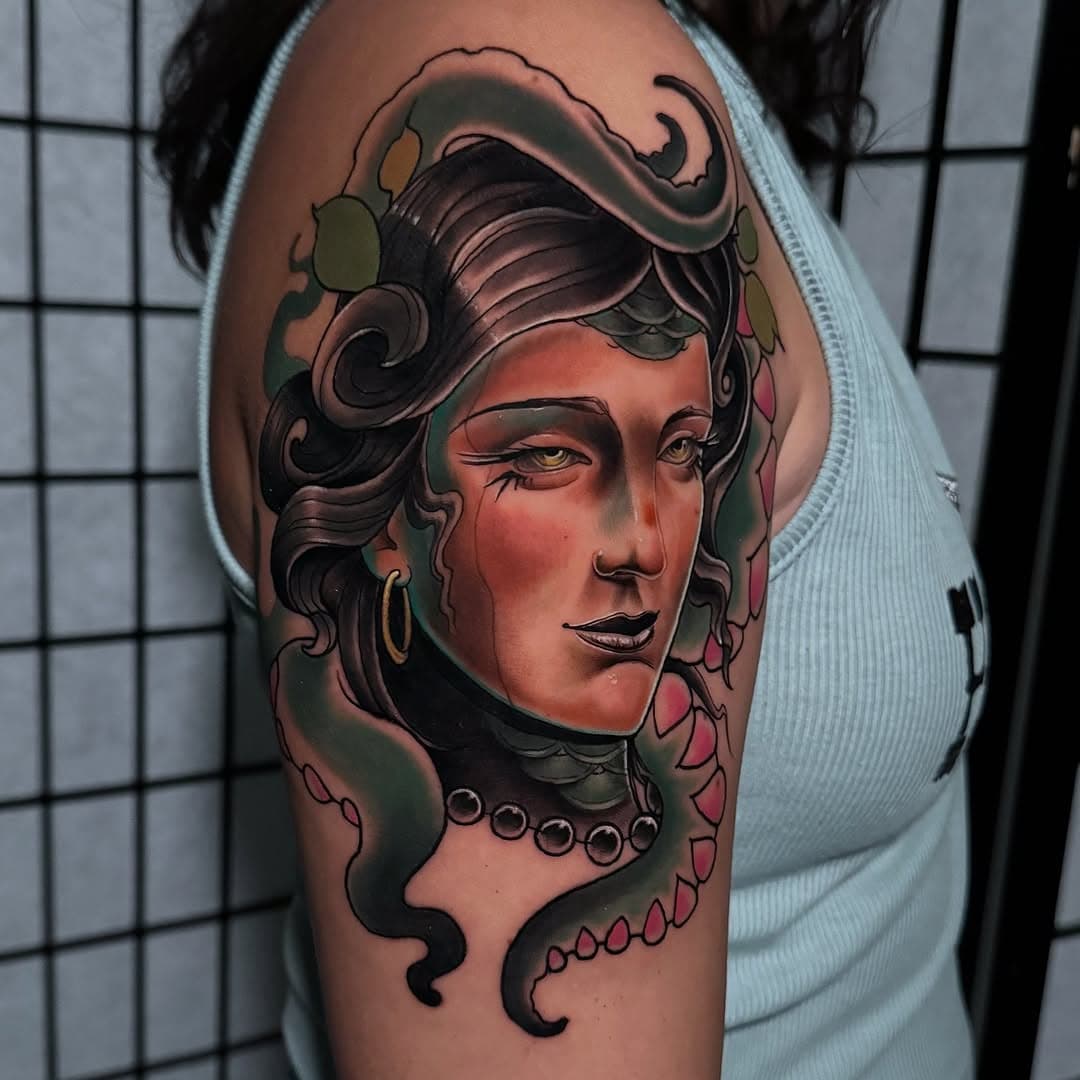 Queen of the Sea Lady Face-NeoTraditional. Done awhile back on a super awesome client! 🐙🐠🧞‍♀️👸🏻

I’ll be making a post about my books opening up keep an eye out! I’ll have a Wanna-Do list of projects I’ll be offering discounted rates on, because I’ll be giving the discount I’ll need these clients to be able to book multiple sessions if needed! Be prepared! As always send an email or dm if you would like to book!
 @cfxink cfxink@gmail.com