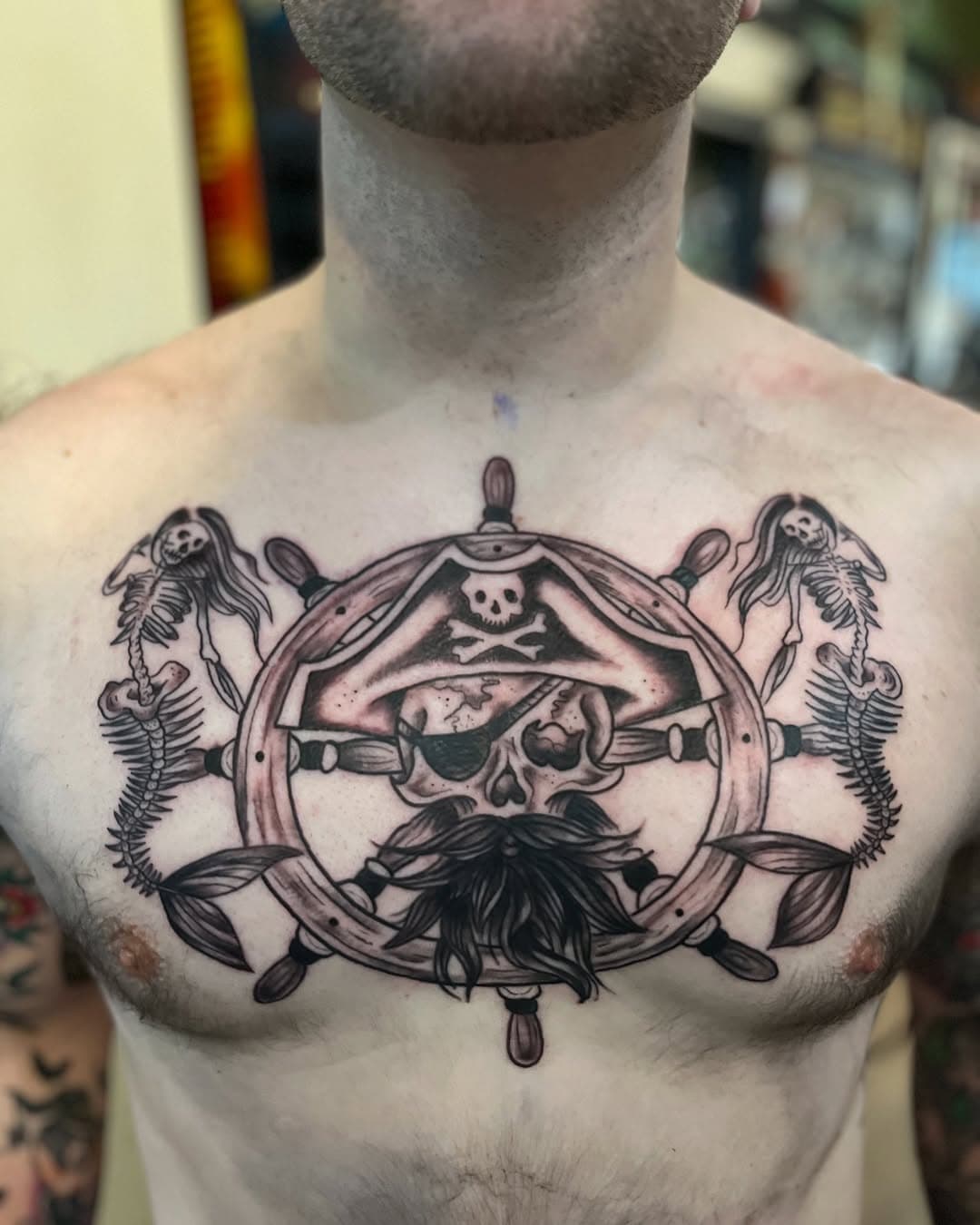 Tattoo by Jonny @jonnydaggerstattoo .
☠️.
☠️.
☠️.
#keysonkitestattoo #traditional #tattoo #pirate #trad #newhaven #ct #203