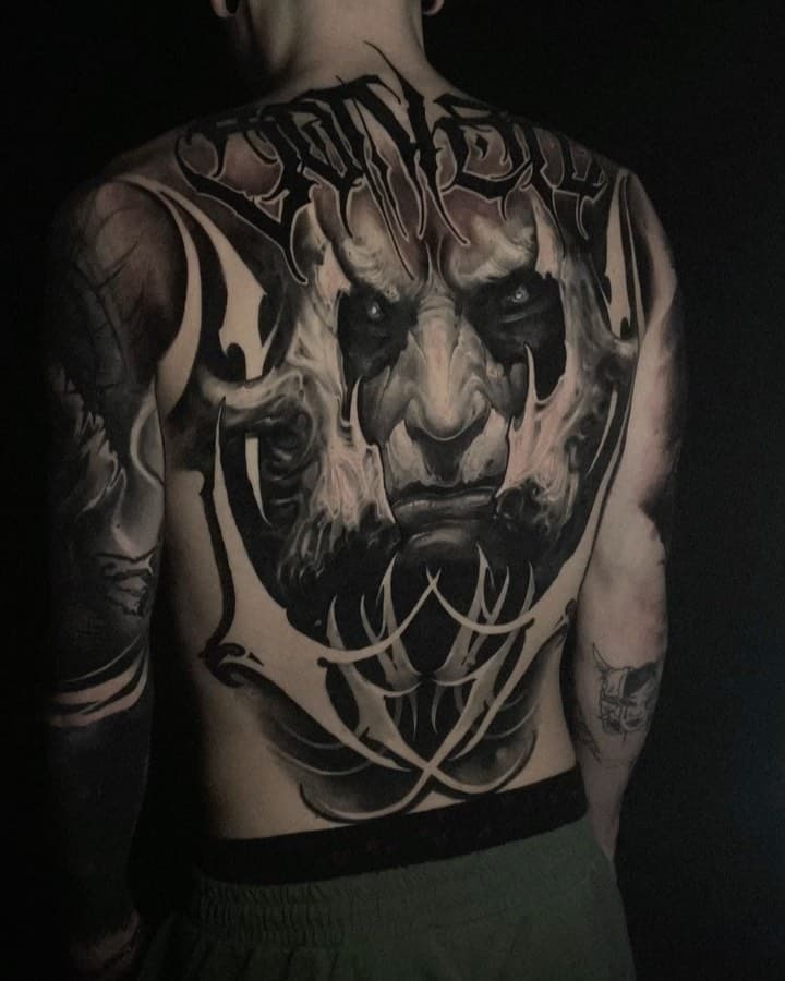 Another collab @ziemba_k x @hated_tattoo on @ink_iwinki_  #skull #tatuaggio #tatuajes #portrait #surrealistic #realistictattoo #backpiece #tatt