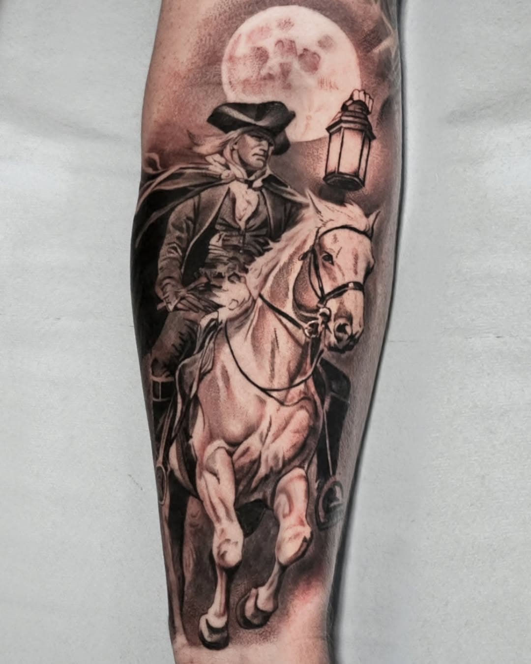 Paul Revere 🐎 

@kingpintattoosupply @ambitiontattoo_amz @bishoprotary @criticaltattoosupply @hivecups @dynamiccolor @eternalink @vaselinebrand @water 

#kylepowerstattoo #dynamicink @kingpintattoosupply #thesaltycrowtattoo #blackandgraytattoos #realismtattoos