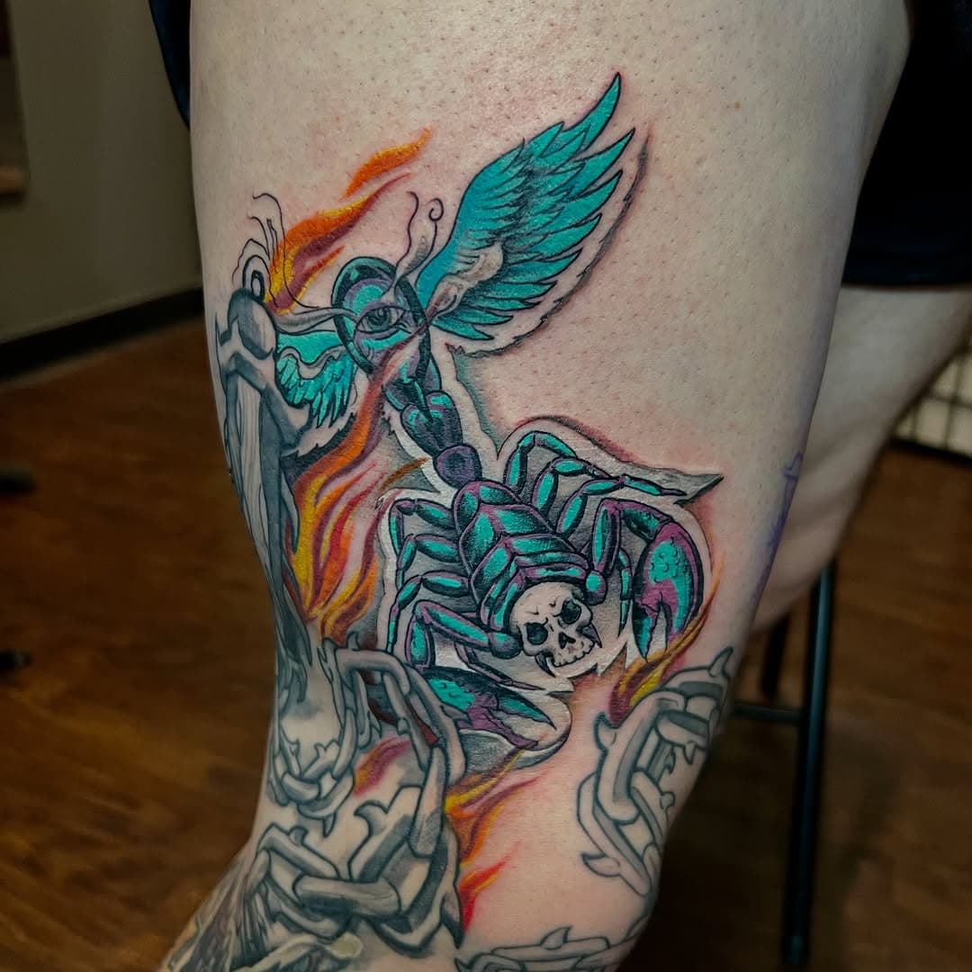 What a rad day adding this @qcnh piece to the killer collection for @westernsoulphotography His leg is really coming together with this awesome tribute to some rad musical artists! 

.
.
Done using:
@rawpigments 
@allegoryink 
@fusion_ink 
@bishoprotary 
@tattooloverscare 
@tatsoul 
@hivecaps 
@mdwipeoutz 
@electrumsupply 
@inkenvyclothing 
@recoveryaftercare 
@tattooarmour_usa 
@tattoomachinecompany 
.
 #justinkd #justinkdtattoos #collaborationtattooftw #texastattooer #bestblackandgrey #bestinfortworth  #allegoryink #fusionink #supportyourlocaltattooartist #bnginksociety #blackandgreytattoo #solnovaunlimited #electrumstencilprimer  #electrumsupply #fortworth #hivecaps #hivecups #inked  #elevating #tattoodesign #inkedup #inkenvyapparel #custom #imjustgettingstarted #colortattoo