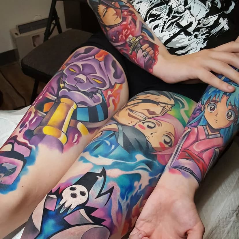 Some of my favorite works from this year💖
2024 honestly made me call it daddy. So much happened😢 but having all yalls support got me through it.  I love you guys, thank you for everything. And remember a tattooer is NOTHING without a canvas!
•
•
•
#animetattoo #anime #tattoo #love #2024 #thankyou #art #color #booking #ink #hype #atlanta