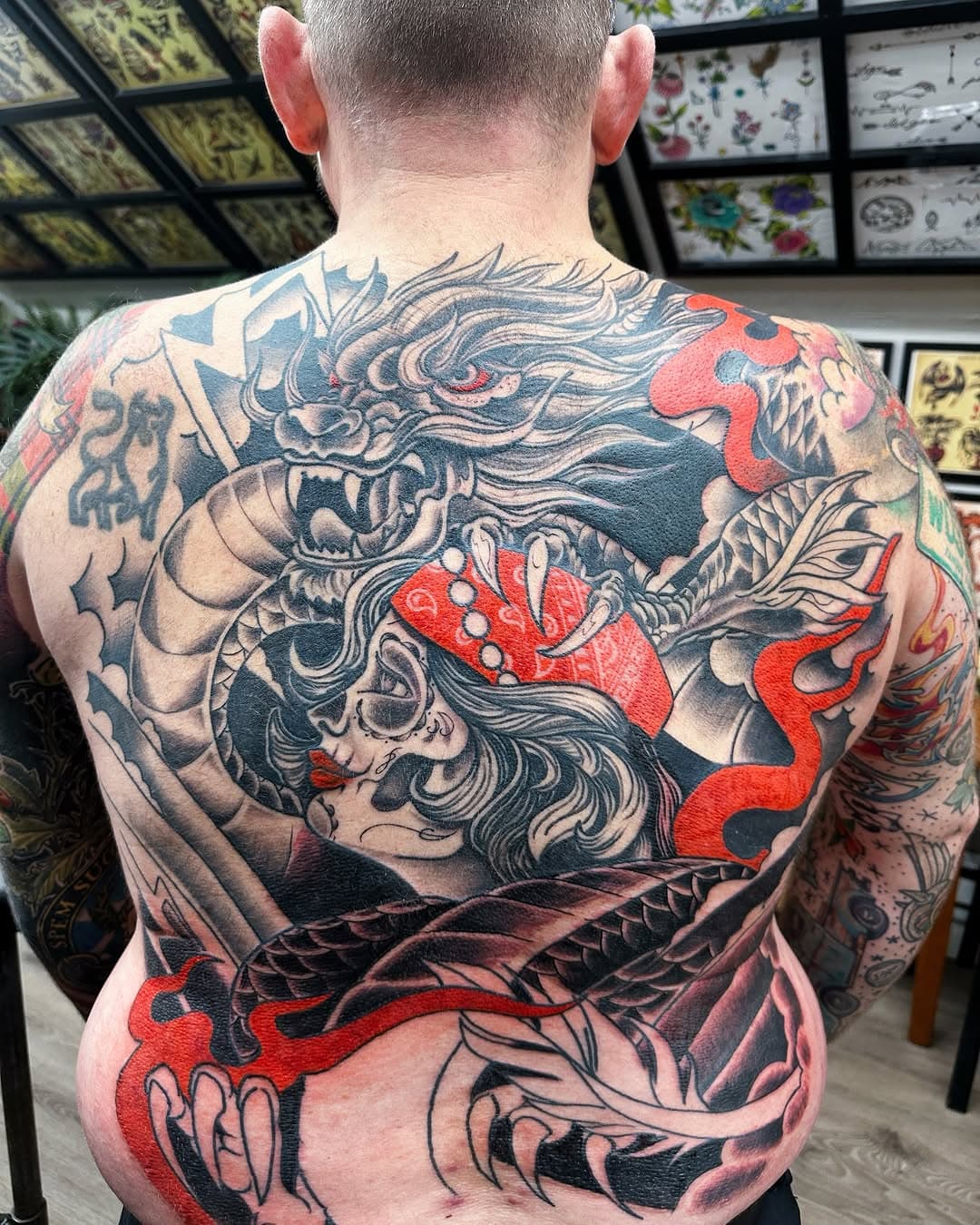 Some more progress on Adam’s back piece! #halealohaprivatestudio #halealoha #tattoosbysimonkau #oldtownmeridian #meridiantattooers #idahotattooers @lairdross