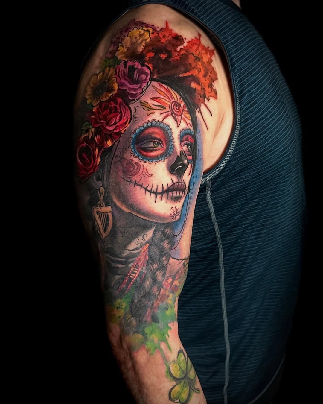 Irish Catrina done last year at @inked_nyc ! Partially healed and fresh

-
Sponsored by:
@emalla.official
@butterluxe_uk
@magnumtattoosupplies

Book through link in bio!

#dayofthedead #catrinamexicana #colourtattoo #tattoo #londontattoo #realismtattoo #emalla #emallacartridges  #miamitattoo #nyctattoo  #alexsanto