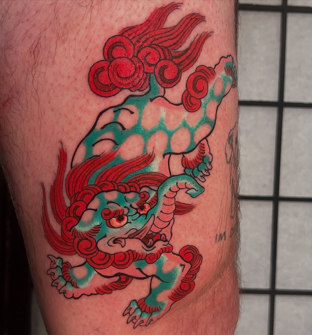 Baku for Scott probably one of my favorite Yokai! 
#japanesetattoolosangeles #bakutattoo #kurikaratattoo