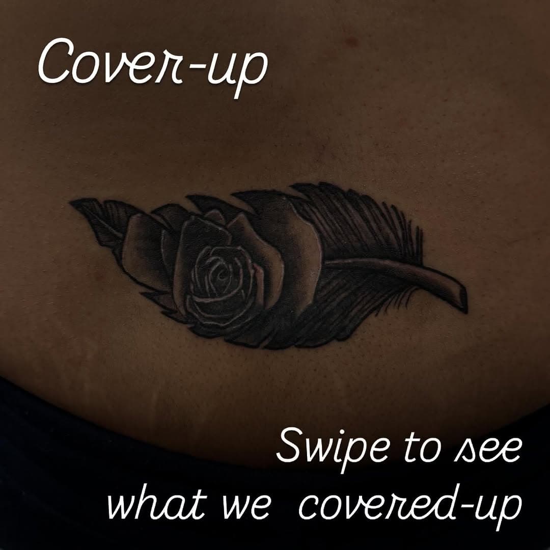 Cover-up of a lower back letters tattoo that needed to be gone! Can you see the old tattoo swipe for before picture! If your interest in something like this cover-up DM me for booking! Thank you🙏🏻
.
.
.
.
.
.
#tattoo#tattooartist#tattooink#heregoesnothing#tattoolines#bishopwand#bishopwandliner#inkeeze#girlswithtattoos#bestlife#inktherapy#tattoolifestyle