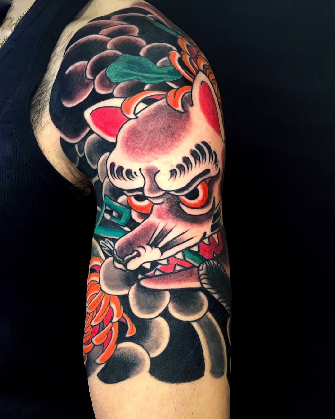 Kitsune #italianjapanesetattoo #top_class_tattooing #japanart #topttattooing #topclasstattoing #bright_and_bold #americanatattoos #italian_traditional_tattoo #realtraditional #inked  #tattoo  #tattooitaly #convention #tattoolife 
 #bologna #tattoobologna #bolognatattoo #dicetattoo #tatuaggibologna