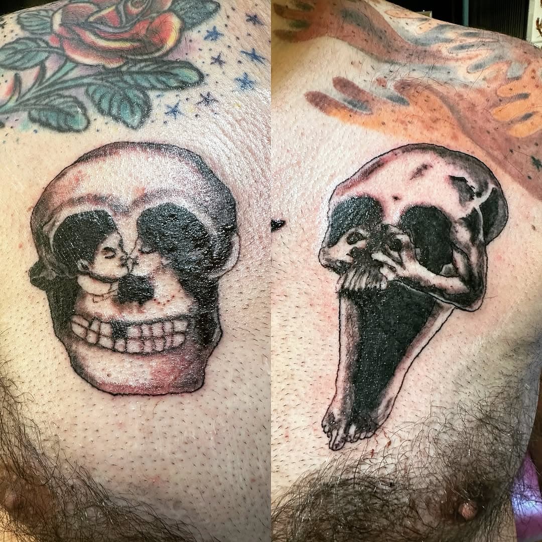 #opticalillusiontattoo #skulltattoo #skulls #tattoo #bodyart #michigan