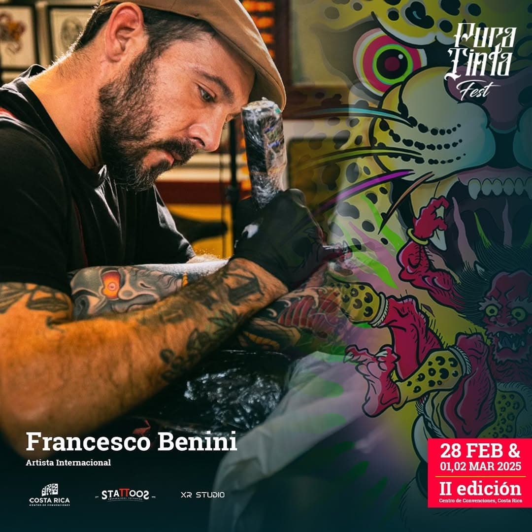 Artista internacional confirmado desde Italia: @mindless_tattooer 🇮🇹. Este talentoso artista será parte de la segunda edición de Pura Tinta Fest este 28 de Febrero y 01 y 02 de Marzo 2025. 

¡No te pierdas la oportunidad de ser parte de la mejor convención de tatuajes del país!