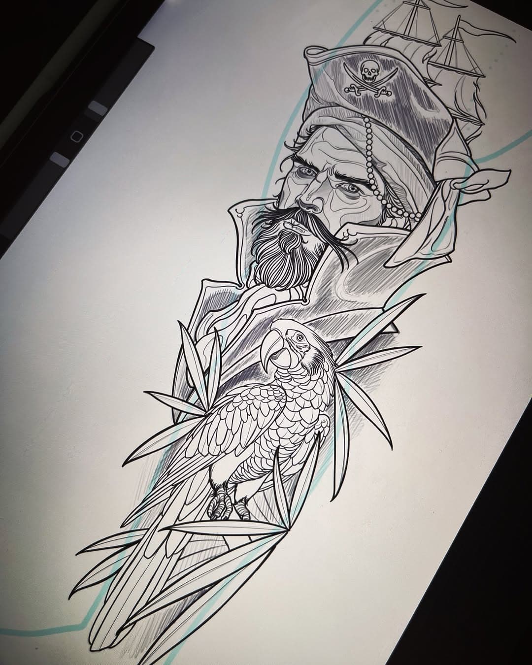 Long John silver and his pet pigeon. Drawn for outer leg or outer arm. This design is up for grabs and can be done in colour or black and grey. If you’re interested in this old mate, hit me up. ✌🏻
Bobbydunbartattoo@gmail.com