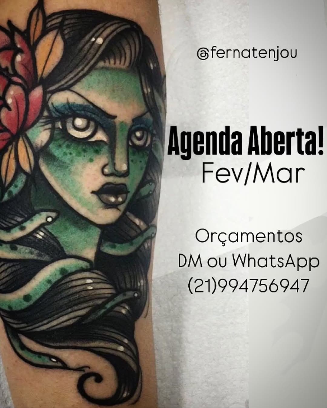 Olá! Passando aqui pra avisar que agenda de fevereiro e março está aberta! 

Tatuagens autorais, criadas exclusivamente para você. Cada projeto é único, pensado com carinho e atenção aos seus detalhes e à sua história. 

Se você busca uma tatuagem que seja verdadeiramente sua, venha viver essa experiência comigo!

@fernatenjou
WhatsApp 21994756947

#tattooautoral #tatuagemrj #tattoorj #tattooautoralrj #tattooespecial