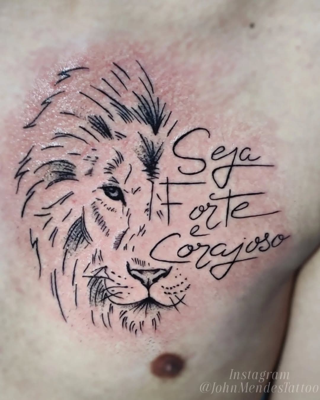 Primeira tattoo dele ✍️ 
@fernandohenriquesousa057 

#leaotattoo #leao #seja #forte #corajoso #vilaisabelrj #vilaisabel #vilaisabel #engenhonovorj #grajaurj