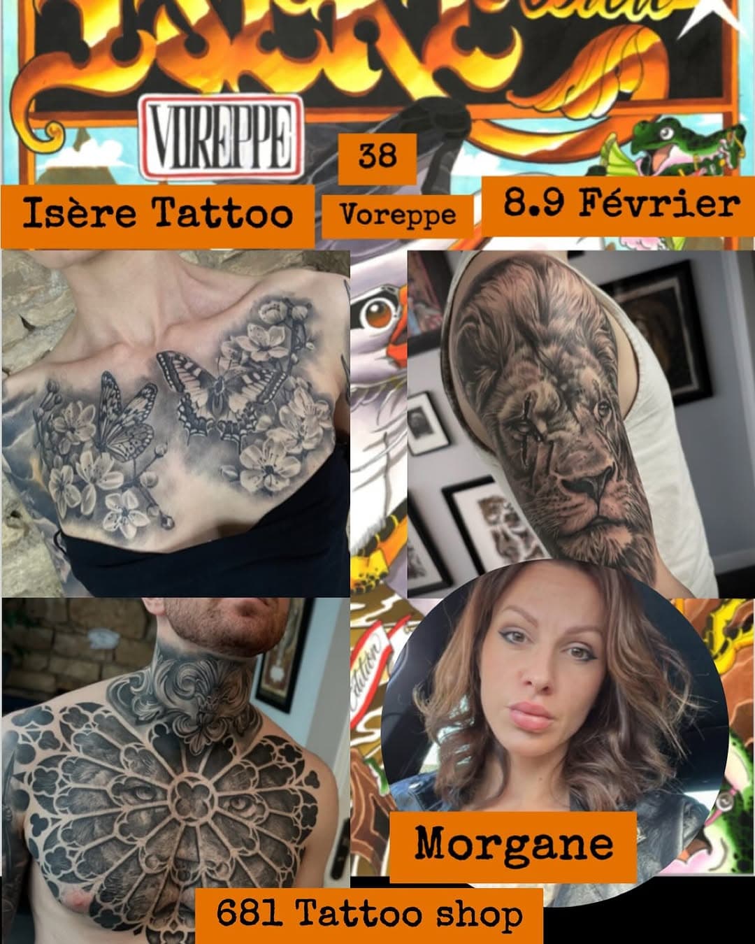 🔥 Isère Tattoo show soyez prêts 8 et 9 Février
2025 salle de L’Arrosoir 519 rue de Nardan 38340
VOREPPE Nous avons le plaisir d’accueillir @681holly big boss de @681tattoosshop 🤪