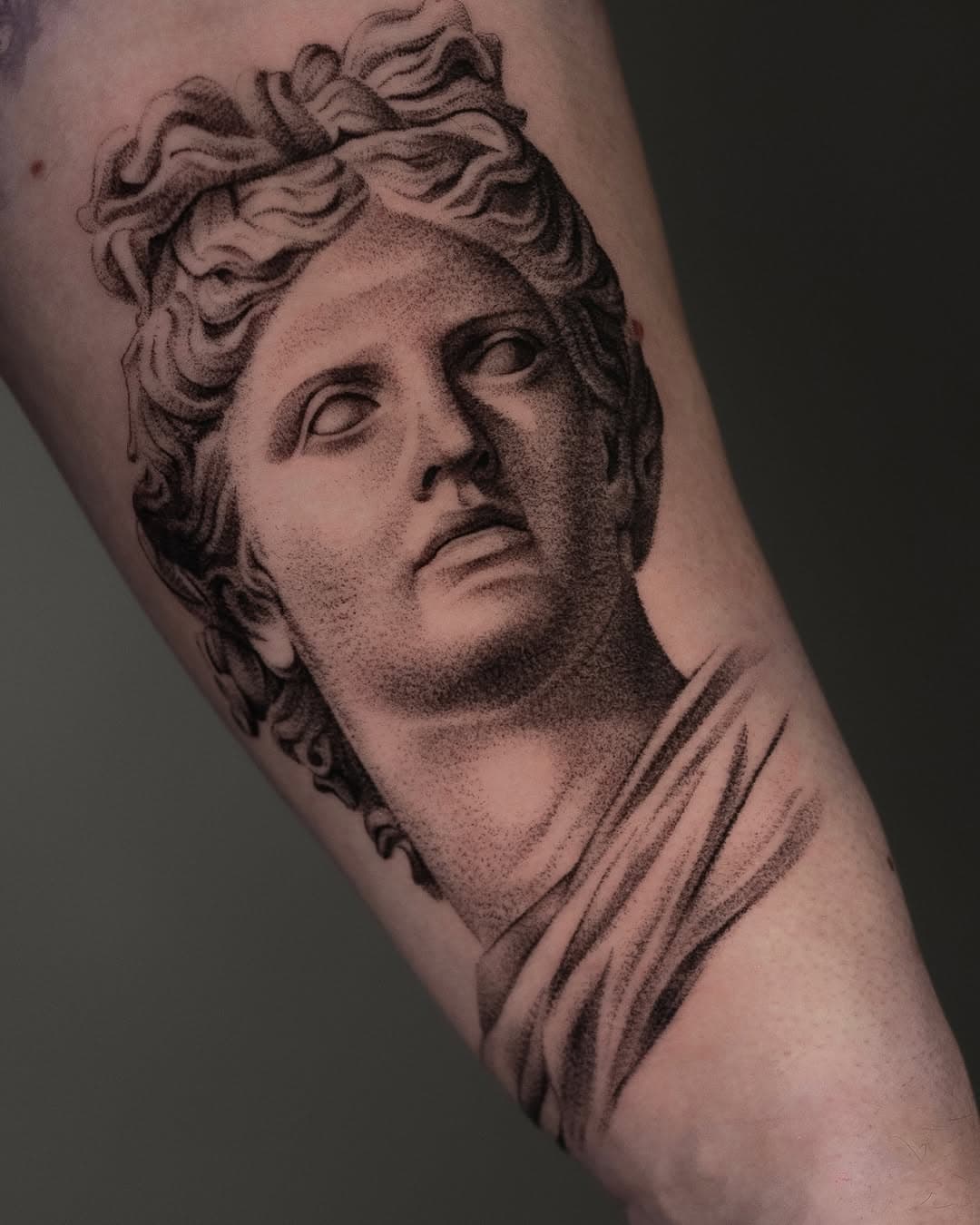 Just wrapped up an Apollo tattoo for Yannick, part of a full sleeve we’re working on! This one’s all about light and inspiration. Can’t wait to see how the rest of the sleeve comes together! 

#apollotattoo #apollo #tattoo #mythologytattoo #tattooartist #blackandgreytattoo #realistictattoo #apollosfriends #rachelvanmechelen #apolloprogram #blackworktattoo #greekmythology #arttattoo #apollopride #hollandtattoo #statuetattoo #tattoos #finelinetattoo #mlif #artistsoninstagram #comoxvalleytattoos #dutchtattoo #apollon #tattoosnake #snaketattoos #blacktattooartist #goth #tattoonapoli #artistatwork #3rl