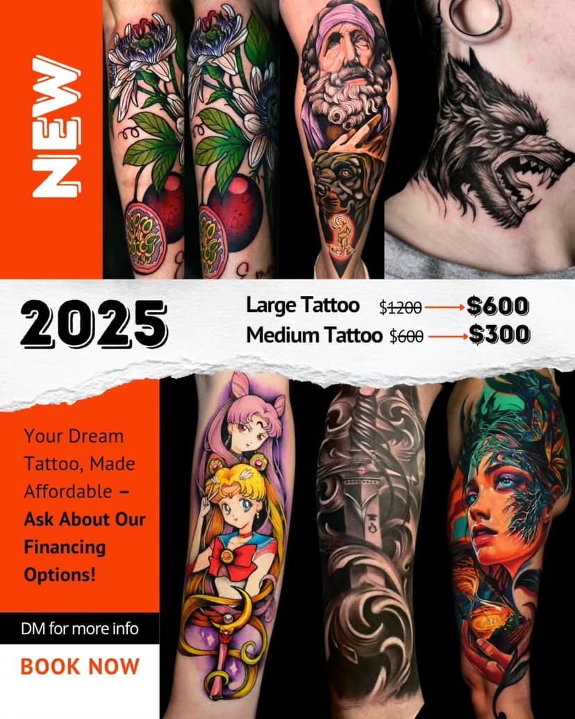 🎉 Start 2025 with a NEW Tattoo Deal at Alex Chiong Tattoo Studio! 🎉
Dreaming of your next tattoo? Let’s make it happen! ✨ For a LIMITED TIME, enjoy our 2025 Tattoo Super Sale and get inked at incredible prices with 50% OFF! 💥

🔥 Updated Prices:
🔹 Large Size Tattoo:
💲 $1200 ➡️ $600

🔹 Medium Size Tattoo:
💲 $600 ➡️ $300

Don't miss this chance to get your custom tattoo at an unbeatable price and with flexible payment options! 🙌

📩 DM us for more details or call us to book your appointment today!

📍 Studio Location:
12949 Biscayne Blvd, North Miami, FL 33181
📱 Call us: 786-613-0486

Are you ready to start 2025 with a masterpiece? 🖤💉
________________________________________

#MiamiTattoos #AlexChiongTattoo #Tattoo2025 #50OffTattoo #TattooLife #TattooDeal #BodyArt #TattooDiscount #TattooFinancing #FlexiblePlans #MiamiInk #TattooArtist #AlexChiongTattooStudio