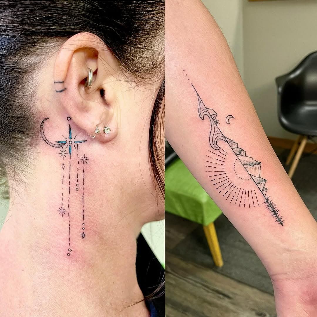 Some dainty pieces from the week. 
#finelinetattoos#colorado#badgertattoo.com#tattoogunnison#tattoocrestedbutte