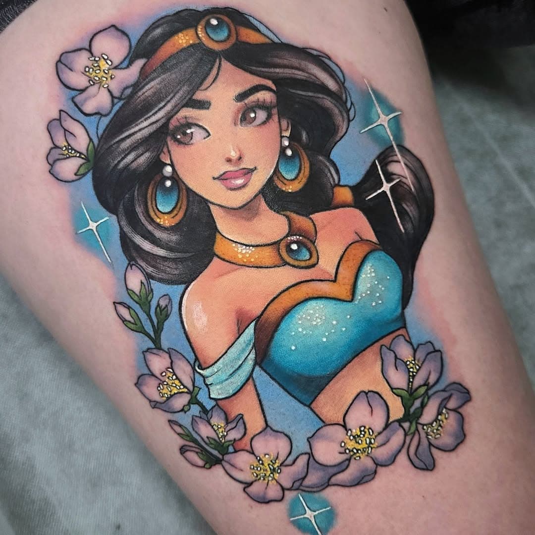 🩵💙 Princess Jasmine - Disney's Aladdin 🩵💙

Done over 2 sessions for Jasmyn. Thanks so much for getting this one from me :) 

Bookings open for Feb - April. carly.kawaii@outlook.com with your idea, size and placement. 

Sponsor 
@starbritecolors 
@drpickles_ 
@justatsupplies 
@roseneedlesbyjustat