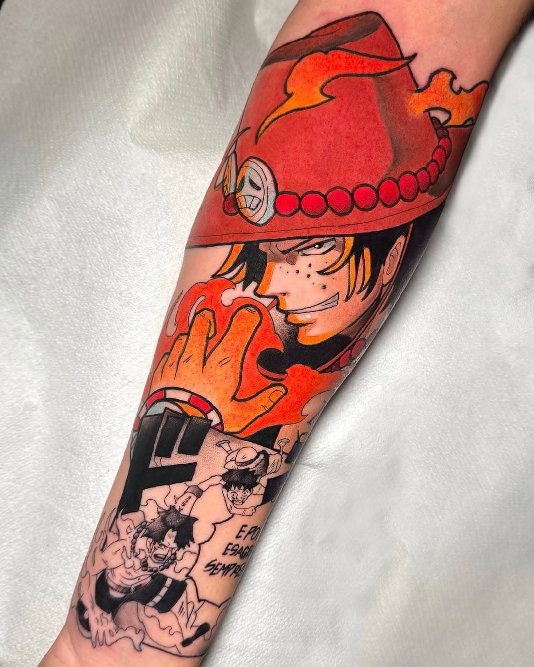 Ace // One Piece 🔥
Appuntamenti disponibili a Febbraio e Marzo, info in DM
#newschooltattoo 
#neotraditionaltattoo 
#tattooanime
#animetattoo
#animetattooideas
#otakutattoo
#animefreak
#animelove
#otaku
#manga
#mangatattoo 
#cartoontattoos
#onepiece
#onepiecetattoo