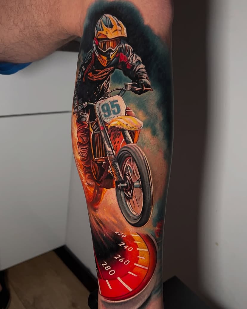 2 days in a row at @voishop_pl 
@tattooartkarlsruhe 
@worldfamousink 
@emalla.official 

#ugenetattoo #colortattoos #realistictattoo #wroclawtattoo #polandtattoos #motocrosslife #motocrossrider #offroadrider #adrenalinerush #extremesports #dirtbike #ridehard #motolifestyle