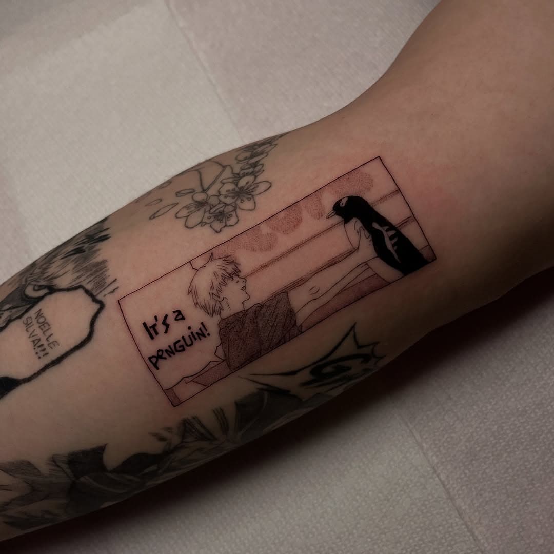 DENJI AND PENGUIN <(°^°)>
the smallest cutest chainsaw man tattoo to ever exist 
₊‧°𐐪♡𐑂°‧₊
.
.
.
.
#chainsawman #csm #denji #denjichainsawman #chainsawmanmanga #mangatattoo #dallastattooartist #finelinetattoo #singleneedletattoo