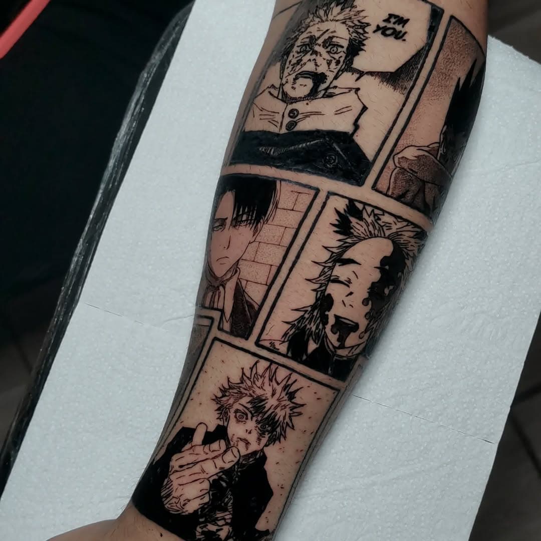 Projetinho de fechamento do braço do @gui_mlp , ainda em andamento.

Obrigado pela oportunidade e confiança até agora, mano 🙏🏻

#anime #sleeve #manga #jujutsukaisen #shingekinokyojin #kimetsunoyaiba #hunterxhunter #pannel