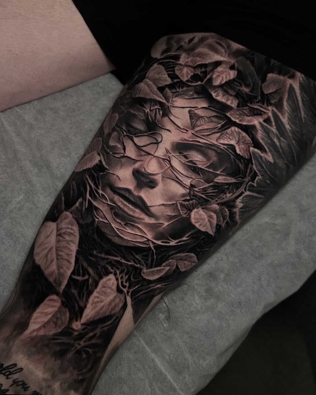 🍃 Mother Nature piece in the works on the back of Daniel’s thigh. 
This was the second session, so some is healed and some fresh. Im going to do one more small session on it eventually, but 8 hours on the back of knee and hamstring is no joke! 

📍 @atlnts.studio

Bookings opening January 20th! 
For July onwards, via booking form on my website. This is the only place that I take bookings. Please beware of scammers impersonating me. If you have any concerns please DM me, my account is verified.

Cancellation list is also on my website 
Dylanwebertattoos.com

Sponsored by
@kwadron
@empireinks
@inkeeze
@inkjecta
@tattooarmour_australia 
@ghostlineapp

#sleevetattoo #portraittattoo #australianartist #kwadroncartridgesystem #kwadroncartridge #mothernature #landscapetattoo #nature #portrait #australianartist