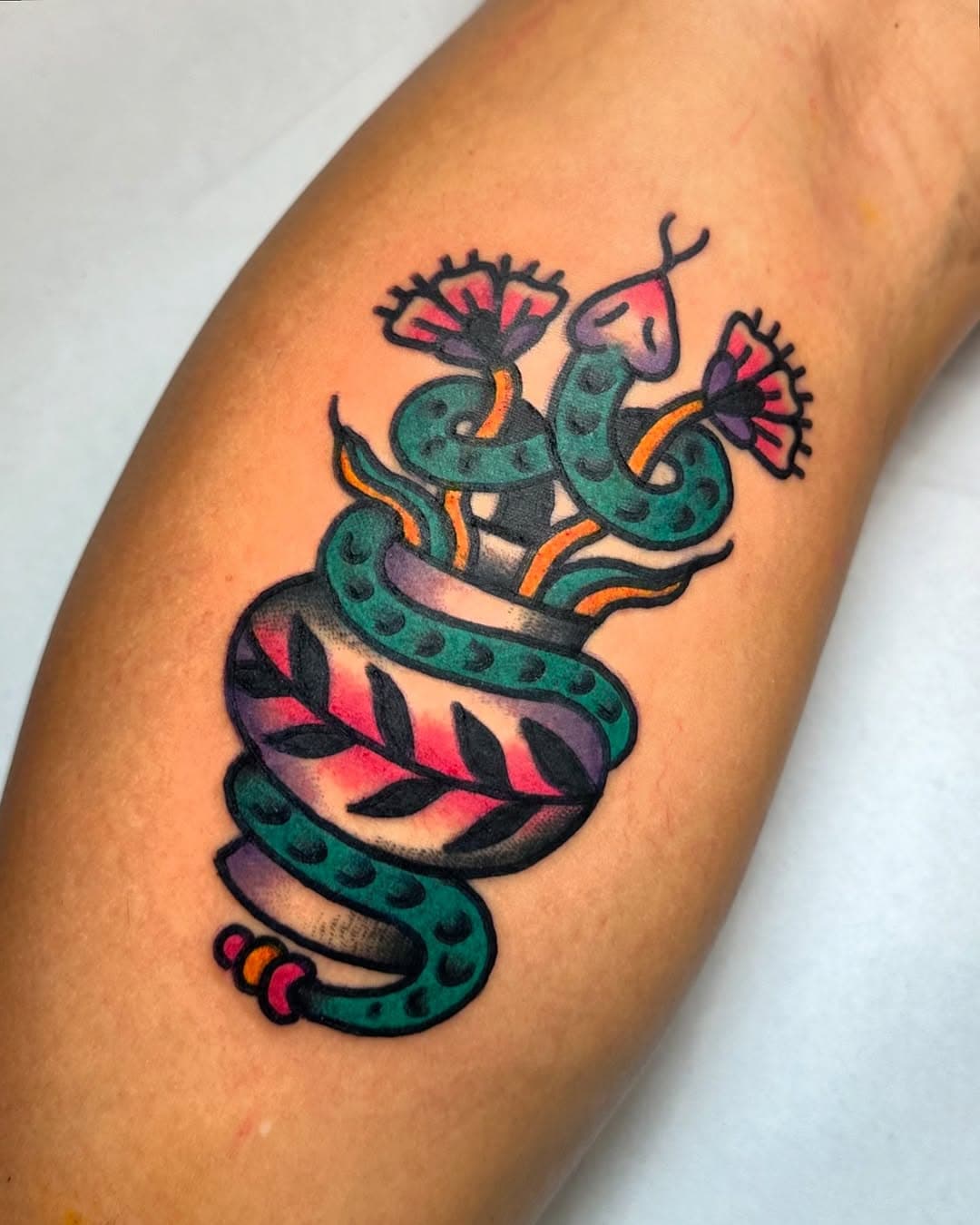 ¿Qué serpiente te gusta más? 🐍💜
.
Si no vives en Barcelona pero estás interesada/o en tatuarte conmigo, escríbeme por privado. Estoy organizando los próximos guests spots y tendré en cuenta tu ciudad para los futuros viajes. 🤠
.

Agenda de ENERO completa
Agenda abierta FEBRERO
💌 Link en bio para reservar 💌
.
.
.
.
.
.
#oldschooltattoo #traditionaltattoo #flashtattoo #classictattoo #boldtattoos #patchwork #tattoolife #tattooideas #girlswithtattoos #snaketattoo #girltattoo #traditionalsnake #barcelonatattoo #medeatattoo #feminity #traditionalart