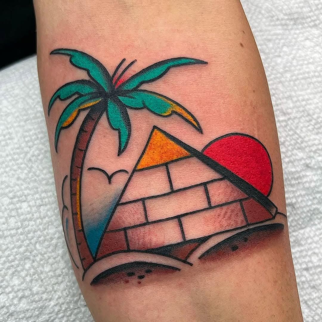 #pyramidtattoo by @matteomoyer_  done at @goodlucktattoosc #santacruz