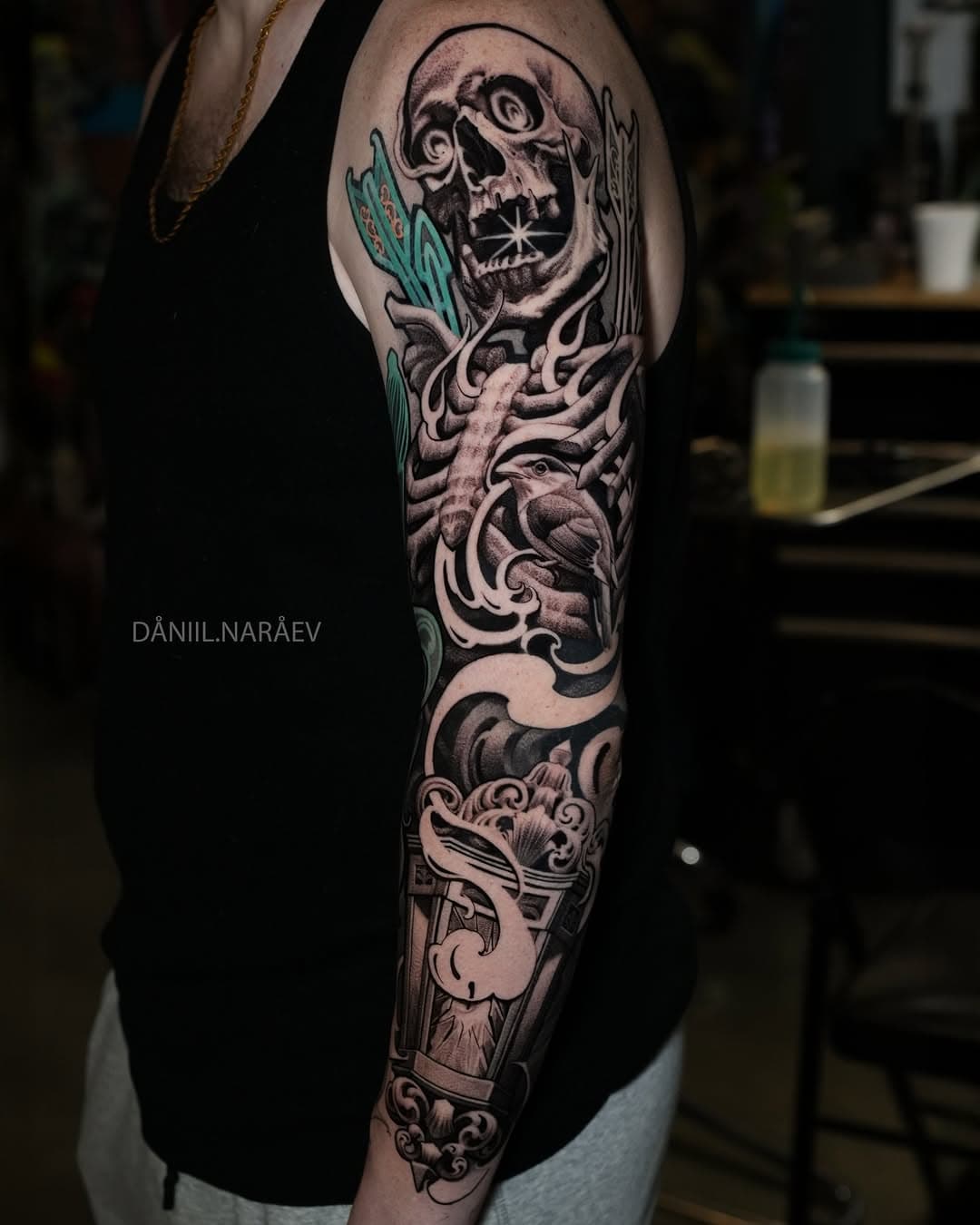 🚧 WIP on recent sleeve for Dom 🚧
Booking schedule:
📍LA February 8-21
📍Denver Jan 31-Feb 4
📍 Austin March ❌booked❌
For all booking fill out online form. 
Link in bio. 
🔝🔝🔝
•
•
•
#Daniilnaraev 
#fbsdaniil
#daniilnaraevart
#therussian
@emalla.official
@allegoryink 
#allegoryink 
#allegory 
#allegoryblak 
#emalla
 #emallacartridges
#texastattooartist
#losangelestattoo 
#losangelestattooartist 
#losangelestattoos 
#losangelestattooshop 
#houstontattooartist
#dallastattooartist
#austintattooartist
#houstontattoo