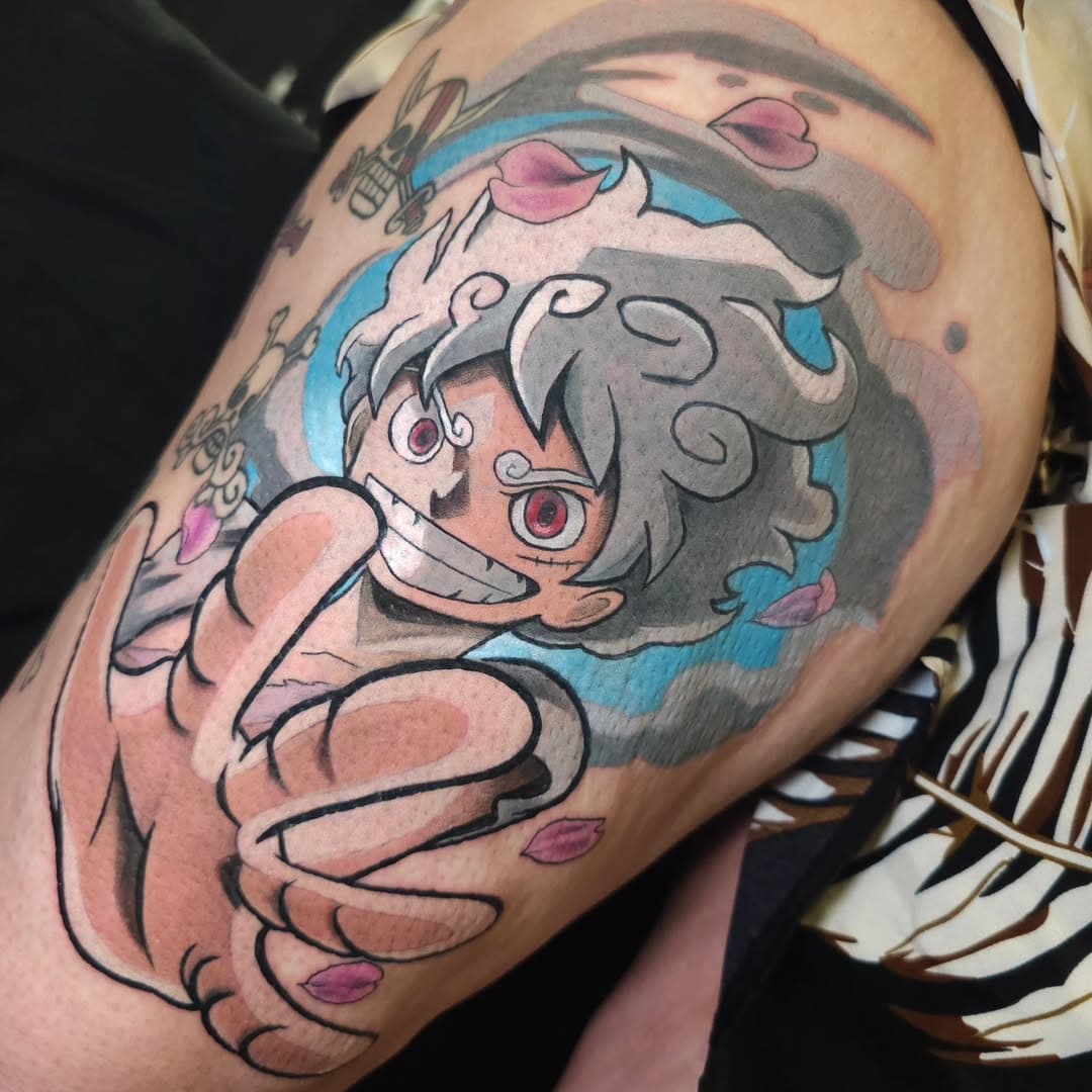 Monkey D. Luffy Gear 5
モンキー・ディー・ルフィ
Day 2 @villainarts
Minneapolis 
I had a blast playing around with this Luffy design last weekend. I'm definitely interested in doing more stuff from One Piece.

Artist: Nic Mann
Shop: Lighthouse Tattoo Company 
@lighthousetattoocompany

Made with  @axysrotary @electrum_ink
@electrumsupply @tattcom @crybabytattooproducts 

#pirate #onepiece #strawhat #tattoosbynicmann #lighthousetattoocompany #grandrapidstattoo #michigantattooers #animetattoos #otakutattoo #mangatattoo