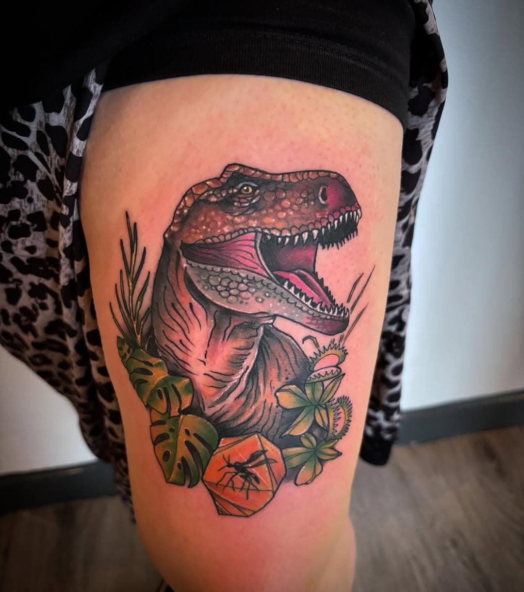 Another Jurassic park edition for Sarah today thanks for coming in!! #jurrassicpark #jurassicparktattoo #dinosaurtattoo #dinosaurtattoos #trextattoo #neotraditionaldinosaur #neotraditionaldinosaurtattoo #neotraddinosaur #neotraddinotattoo #stockporttattoo #stockporttattooist #stockporttattoos #stockporttattooartist #manchestertattoo #manchestertattooist #manchestertattooartist #manchestertattoos #heatonstattooclub