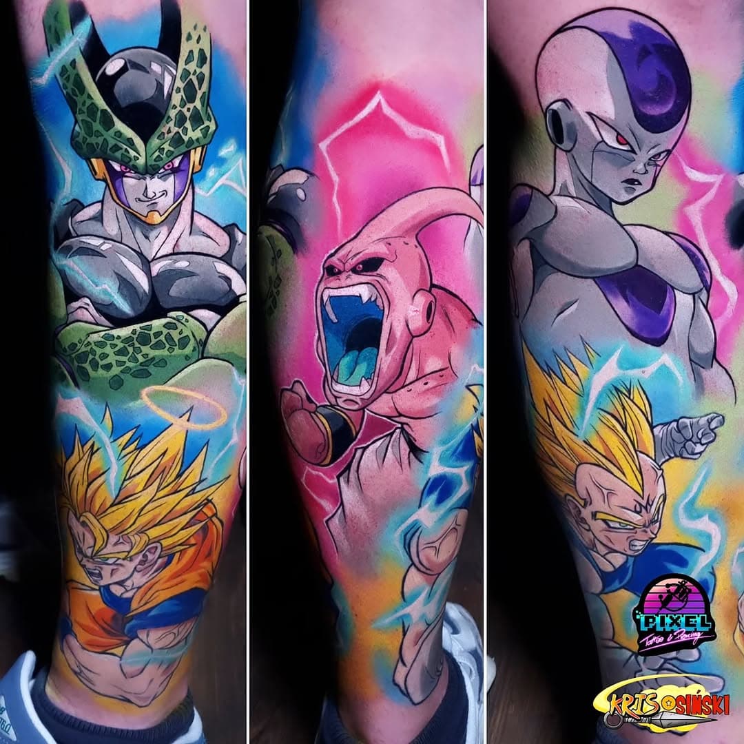 Calf sleeve for @frenio88 
Supported by @pepax.leve @barberdts_polska 
.
.
.
.
.
.
#tattoo #tatuaże #dziara #animeedits #animelover #animeart #pepaxcartridges #pepaxlance #otaku #dragonball #dbz #dragonballz #goku #vegeta #kidbuu #frieza #perfectcell