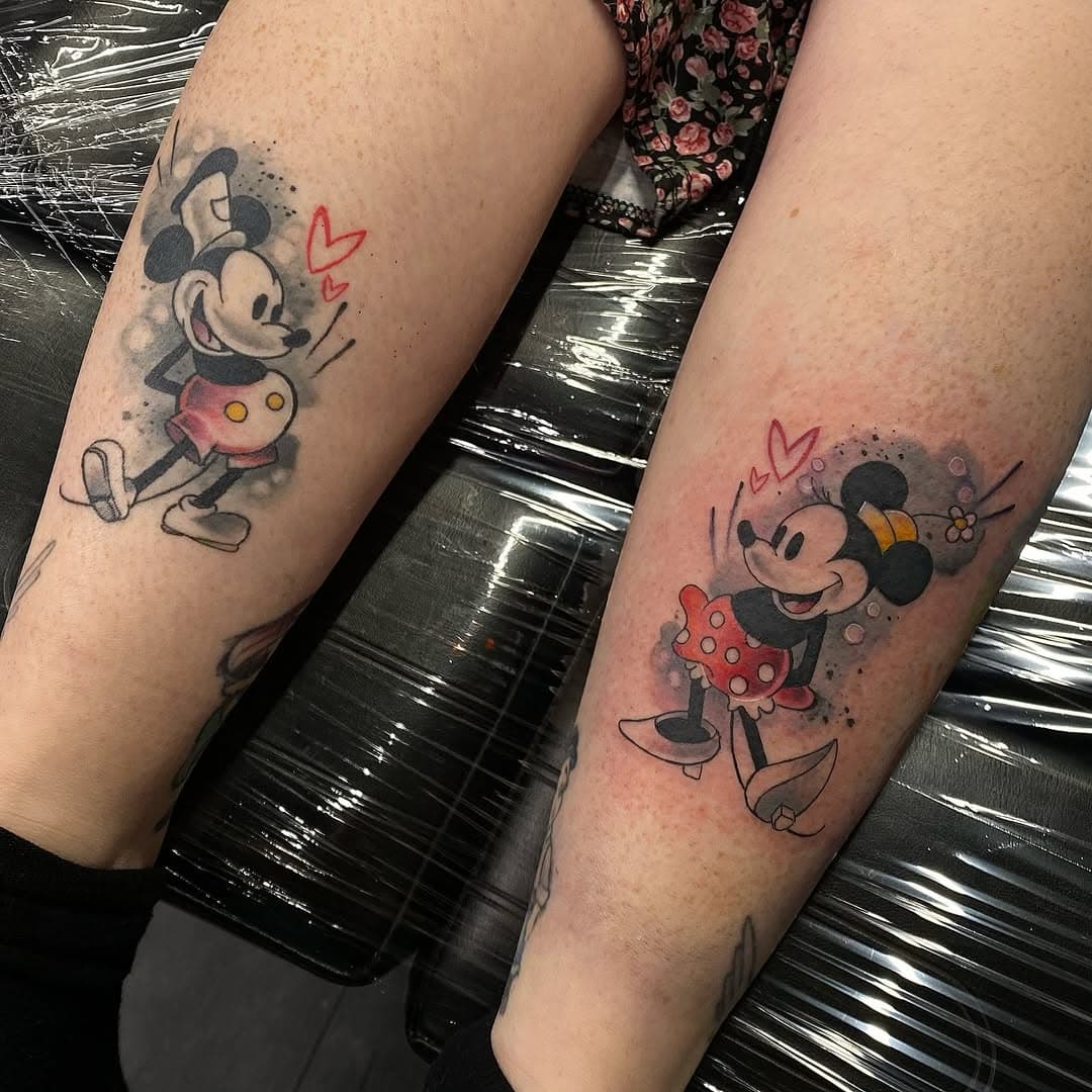 Mickey healed,
Minnie fresh
Super cute for Candice 🖤🥰

 #tattoo #newtattoo #bromsgrove #bromsgrovetattoo #tattoobromsgrove #birminghamtattoo #birmingham #worcester #worcestertattoo #laurentye #ink #inked #radiantink #cosmicmonstersincorporated #watercolour #watercolourtattoo #disneytattoo #mickeymouse #mickeymousetattoo #minniemouse #minniemousetattoo #love #matchingtattoos #cutetattoo #girlytattoo