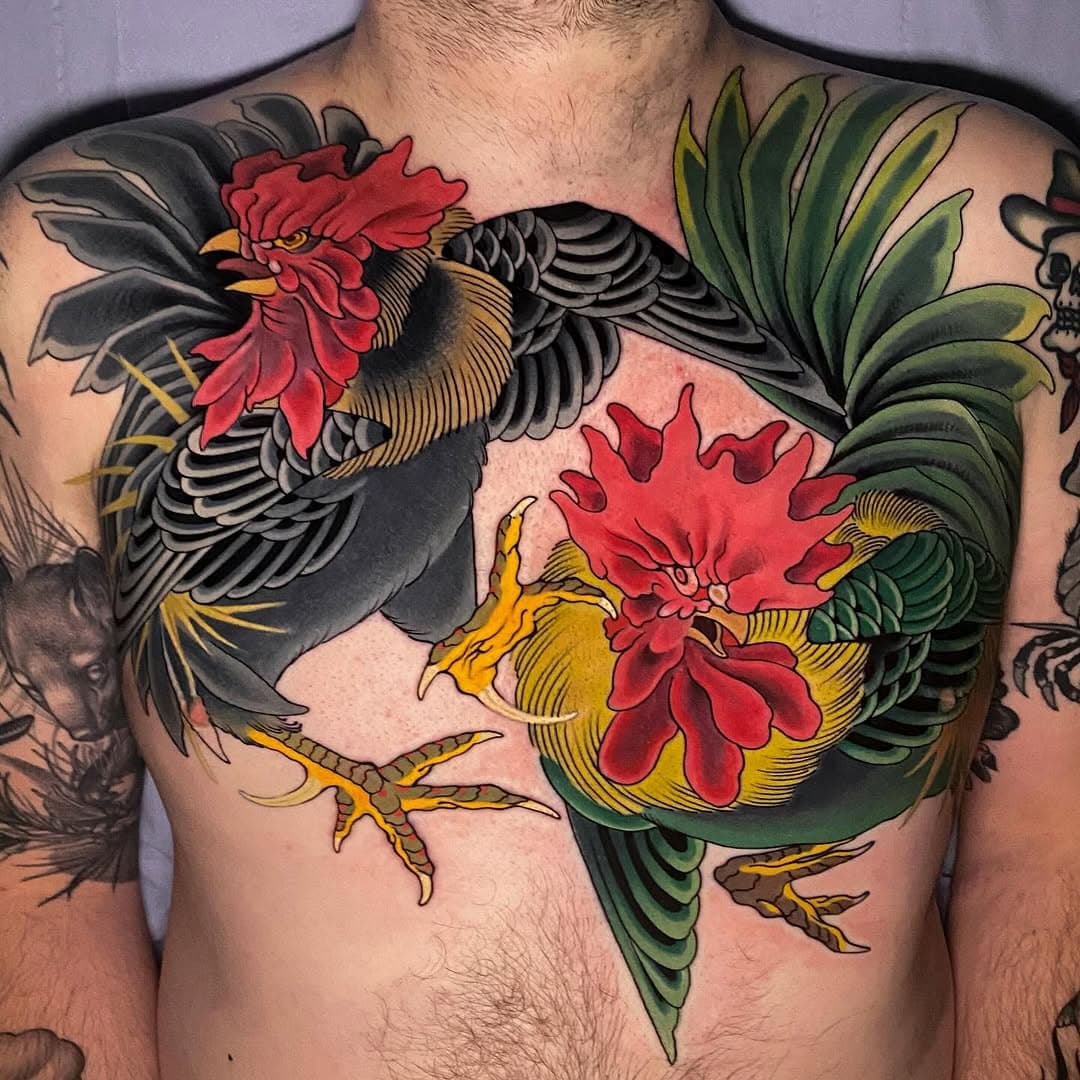 Like 98% done on the scrumptious @richardson.tattoo today! Started some time ago, but we finally smashed in the lines. Mostly all colour is healed. Some fresh black shading and lines to finish it off 👊🏻 Would love to take on more bigger projects! Or little. Medium? You choose. I got time. @brightandboldglasgow  @biotat_ #traditionaltattoo #tattoo #tattoos #uktta  #oldlines #skinartmag #tattoosnob  #boldwillhold #tattoodo #d_world_of_ink #hundreddemons  #irezumistudy #irezumicollective #irezumi #japaneseirezumi #japanesecollective