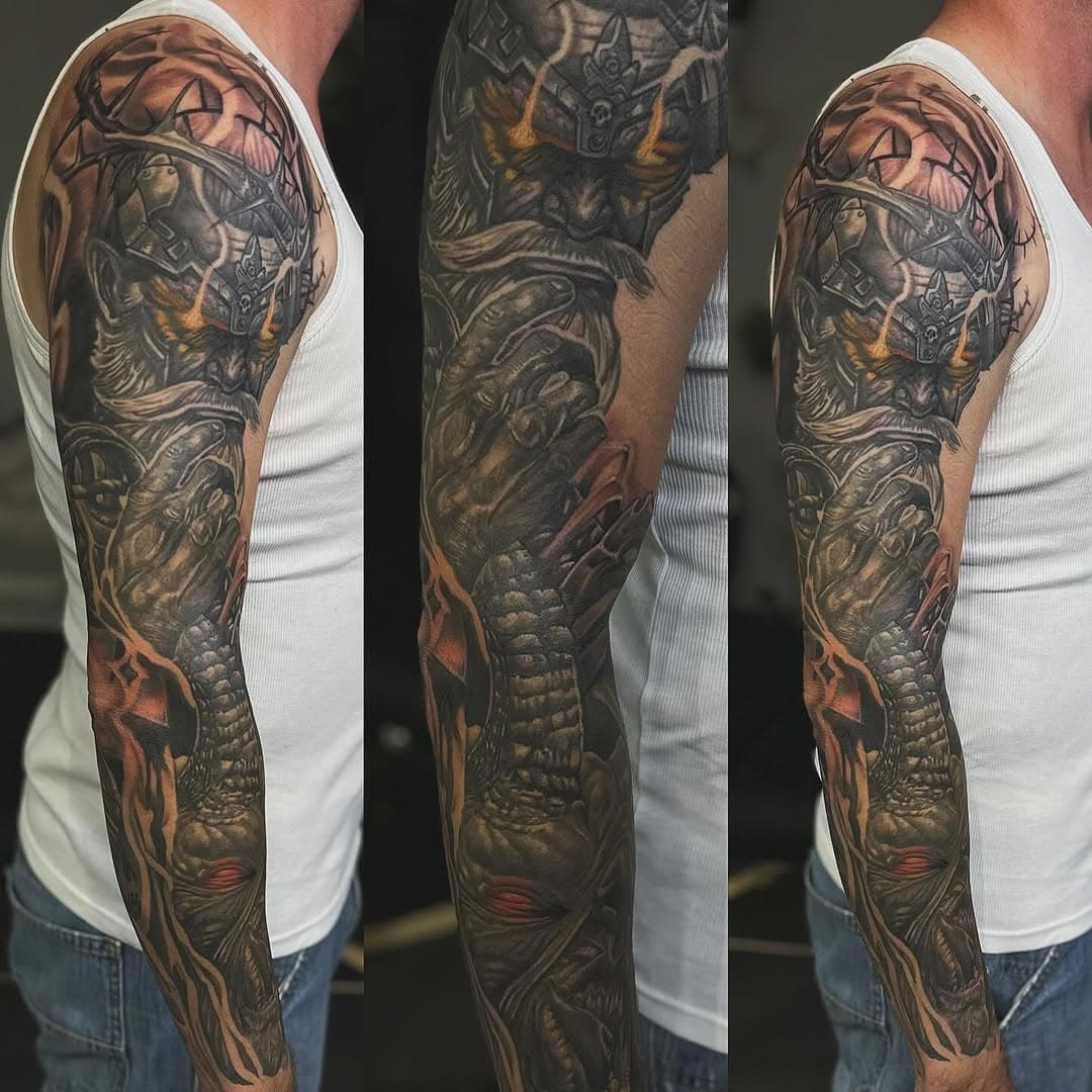 Full sleeve almost complete on Jeff @hive.tattoo.sarnia  #jeremyzettlertattooer #jeremyzettlertattooer#blackandgrey#realism#sarnia#sarniatattoo#art#tattoos#lakehuron#stclairriver#thehivesarnia#frontstsarnia